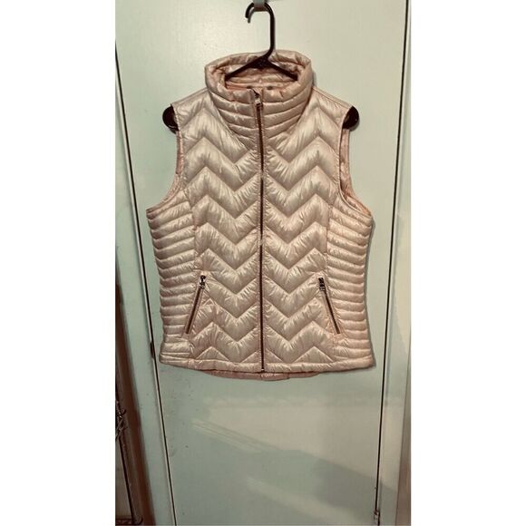 Calvin Klein Premium Down Puffer Zip Up Vest SZ XL Pink - Picture 1 of 10